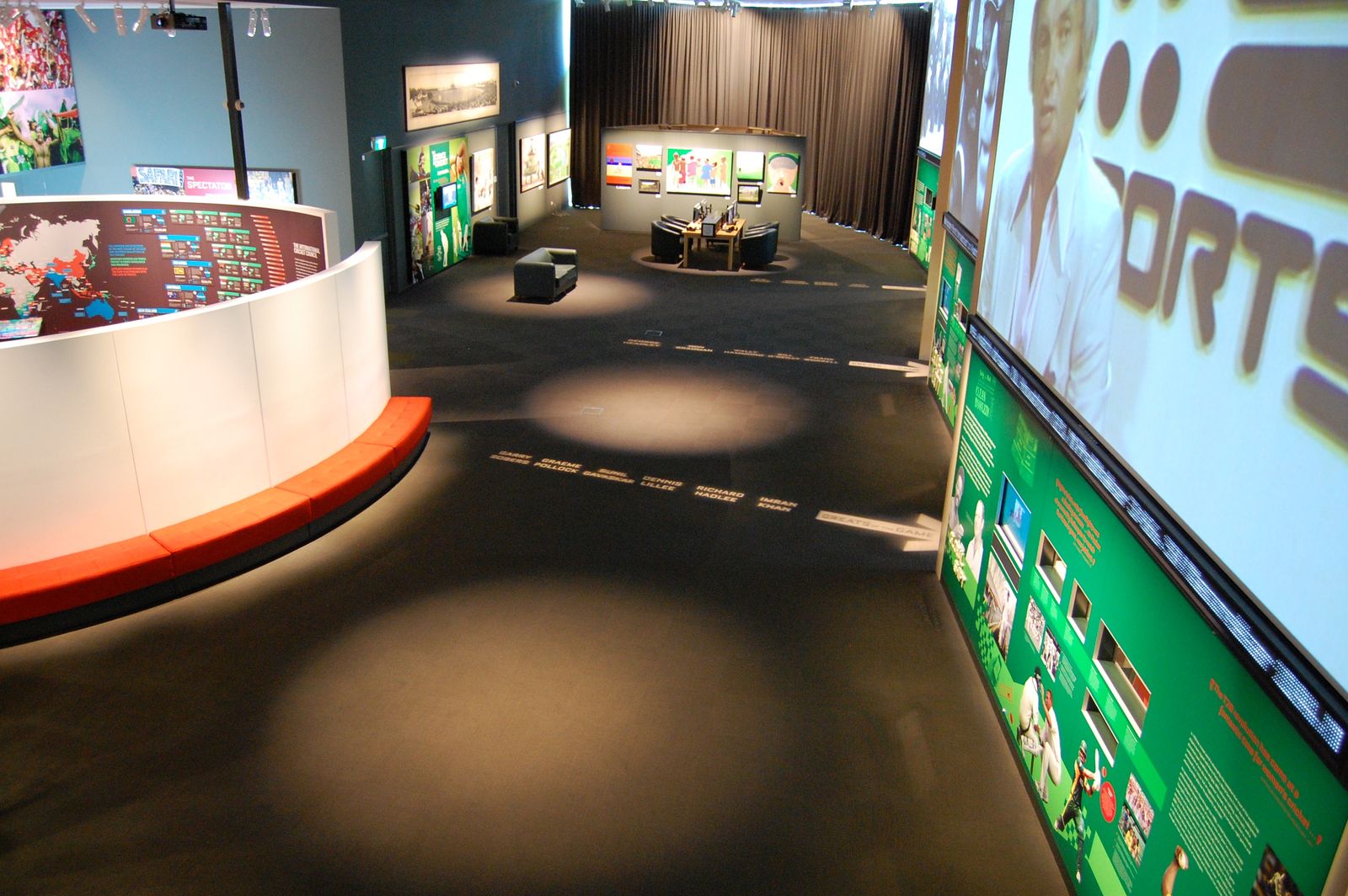 International Cricket Hall of Fame — exhibition lighting detail at Bowral