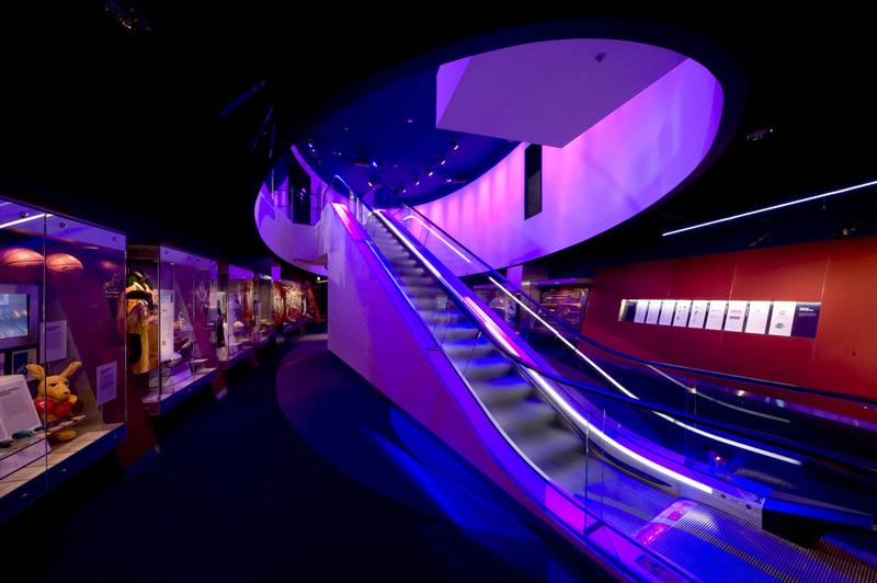 Entrance Gallery — sporting artefacts lit in perimeter cases at the MCG