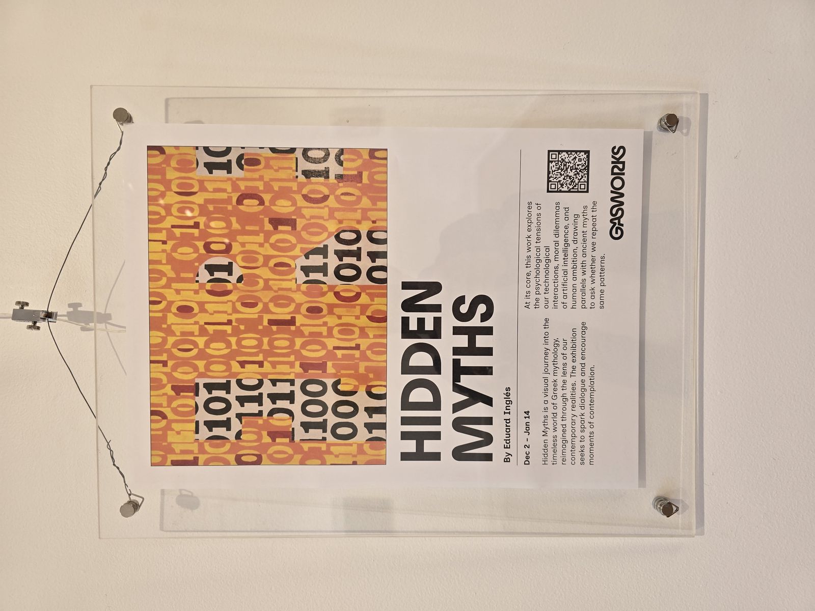 Hidden Myths — exhibition signage at Gasworks Angela Robarts-Bird Gallery