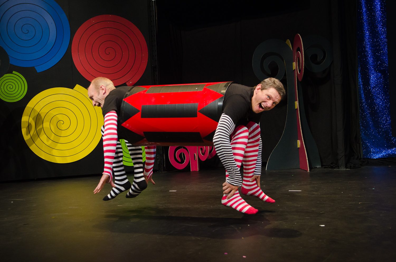 Curiosity — Dislocate physical theatre and circus performance, stage overview